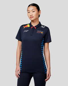 Oracle Red Bull Racing Women's Official Teamline Max Verstappen Short Sleeve Polo Shirt - Night Sky - Max Verstappen Women's Polo Shirt