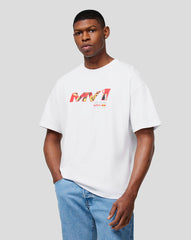 Oracle Red Bull Racing Unisex Max Pop Art Oversized Tee - Bright White - Red Bull Racing Merchandise