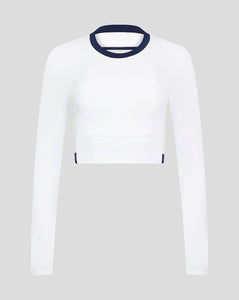 Women's AMC Performance Long Sleeve Top - White, Tennis Long Sleeve Top for Women
