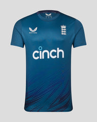Men’s England Cricket Short Sleeve Training T-shirt - Blue, Breathable Men’s Cricket Training Tee