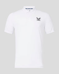 Mens AMC Short Sleeve Technical Polo Top – White