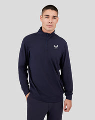 Midnight Navy Golf Classic Zip Mock - Classic Midnight Navy Zip Mock Polo