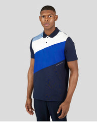 Men's Golf Essential Short Sleeve Colourblock Polo - Navy Colourblock Polo for Golf