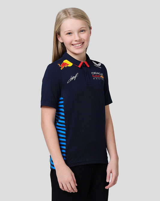 Oracle Red Bull Racing Junior Official Teamline Short Sleeve Polo Shirt Checo - Night Sky