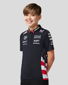 Oracle Red Bull Racing Junior Official Teamline America Race Team Polo - Night Sky - Red Bull Racing Kids America Polo