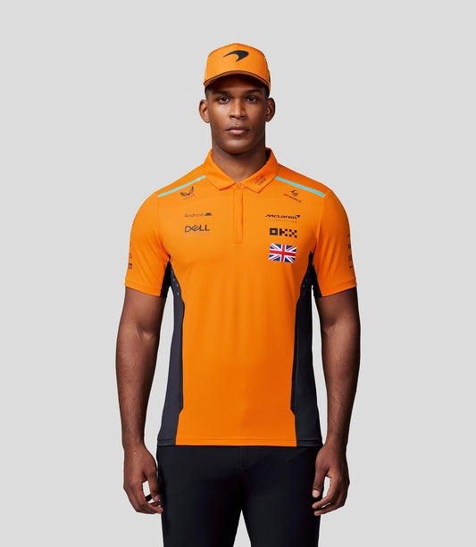 McLaren Mens Official Teamwear Polo Shirt Lando Norris Formula 1