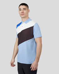 Sky Blue Golf Colourblock Polo - Stylish Sky Blue Colourblock Golf Polo