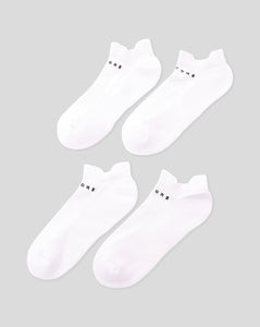 White Protek Ankle Socks 3-Pack for Sports, Cushioned Athletic Socks for Men