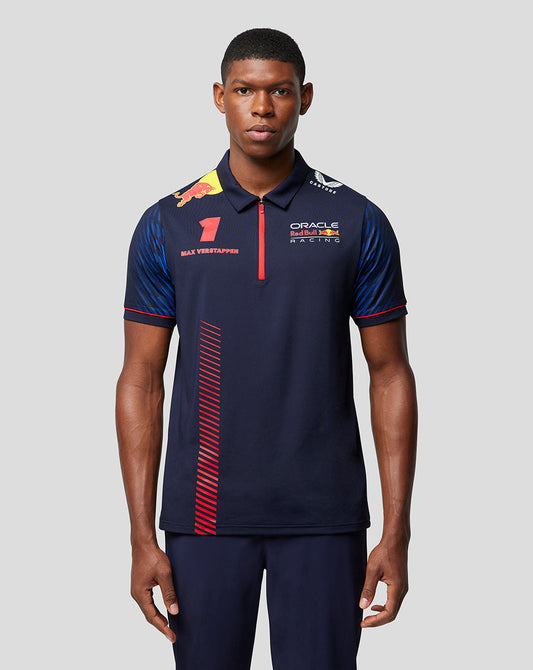 Oracle Red Bull Racing Mens Short Sleeve Polo Shirt Driver Max Verstappen - Night Sky