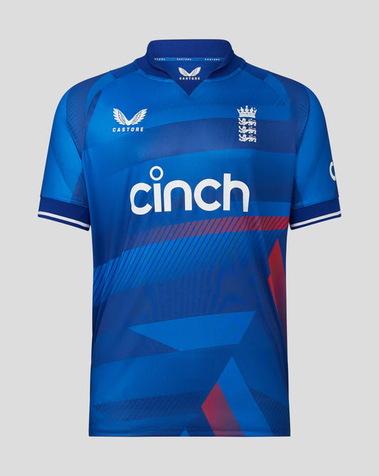 Blue England Cricket Men Odi Short Sleeve Jersey