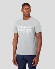 Oracle Red Bull Racing Unisex Large Front Logo T-shirt - Grey - Red Bull Racing Logo Tee