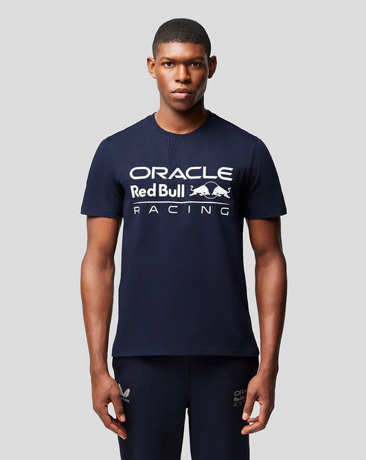 تي شيرت بشعار أمامي كبير للجنسين من Oracle Red Bull Racing - نايت سكاي